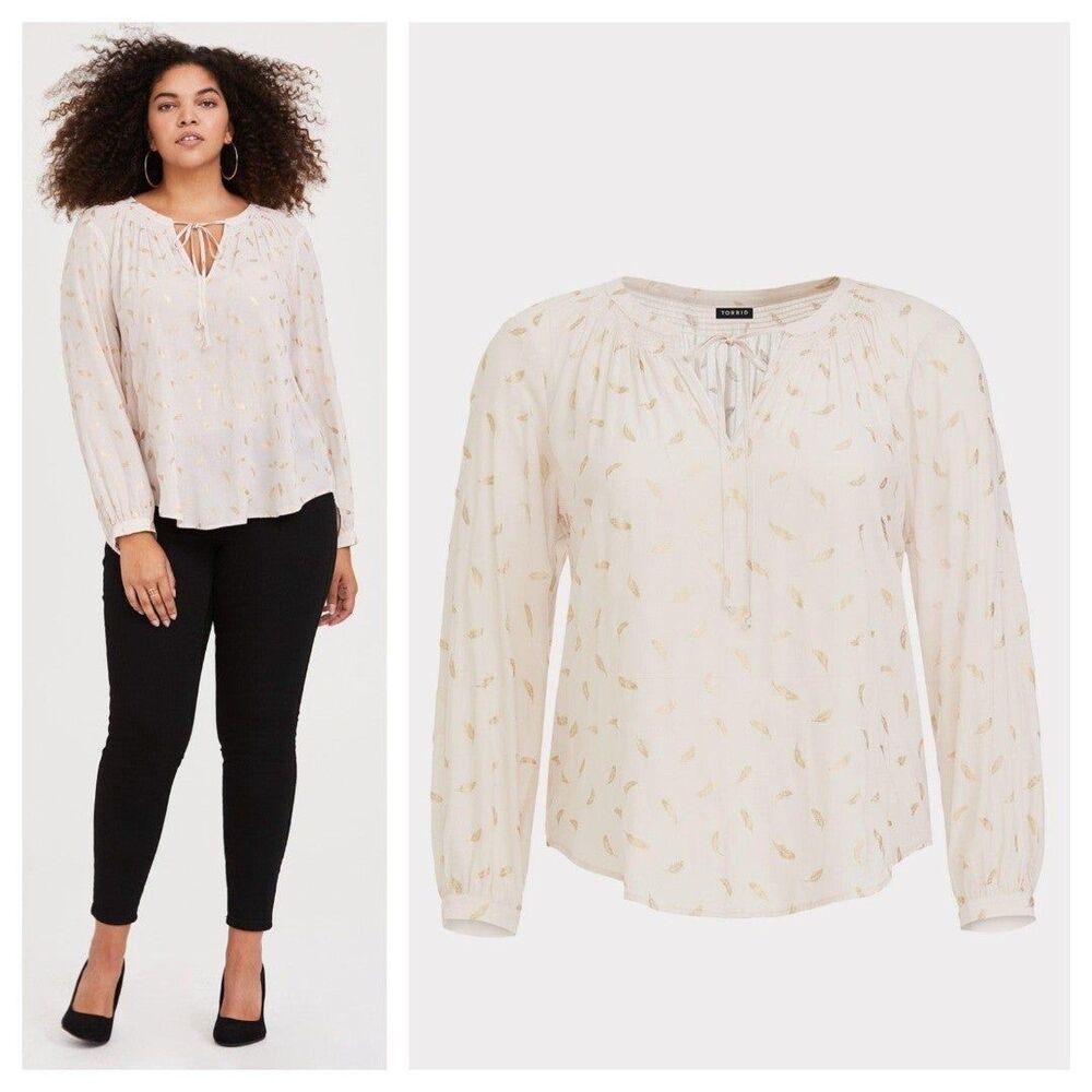 Torrid Crepe Tie Neck Blouse